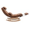 COOLMORE living room Comfortable rocking chair with Footrest/Headrest living room chair Beige