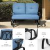 2 Seats Outdoor Swing Glider Chair with Comfortable Cushions