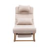 COOLMORE living room Comfortable rocking chair with Footrest/Headrest living room chair Beige