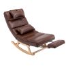 COOLMORE living room Comfortable rocking chair with Footrest/Headrest living room chair Beige