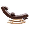 COOLMORE living room Comfortable rocking chair with Footrest/Headrest living room chair Beige