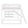 Full over Full Bunk Bed with Ladder, Slide and Shelves