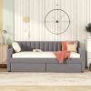 Twin Size Upholstered daybed with Drawers, Wood Slat Support,