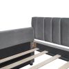 Twin Size Upholstered daybed with Drawers, Wood Slat Support,