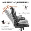 Sweetcrispy Executive Office PU Leather Desk Chair High Back Flip-Up Armrest Adjustable Ergonomic Home Office Chair