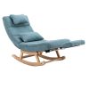 COOLMORE living room Comfortable rocking chair with Footrest/Headrest living room chair Beige