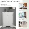 Triangle Bathroom Storage Cabinet with Adjustable Shelves;  Freestanding Floor Cabinet for Home Kitchen