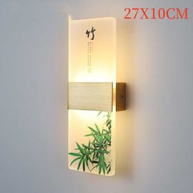 Plum, Orchid, Bamboo, Chrysanthemum LED Bedside Lamp (Option: Bamboo-27x10cm-Natural Light)