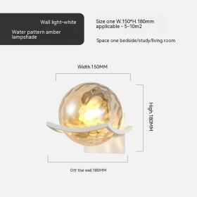 Simple Bedroom Bedside European Wall Lamp (Option: Golden Striped Amber Cover-5W White Light)